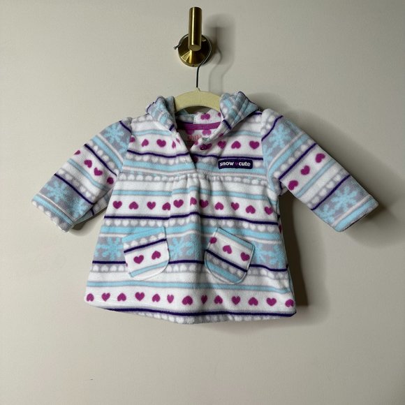 Child of Mine by Carter's Multicolor Hooded Fleece Pullover 0-3 Months - Picture 1 of 5